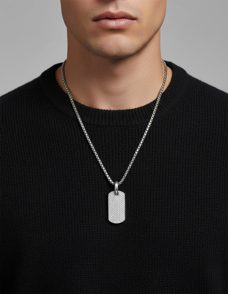 Cipher Pendant (Black/White Diamonds)