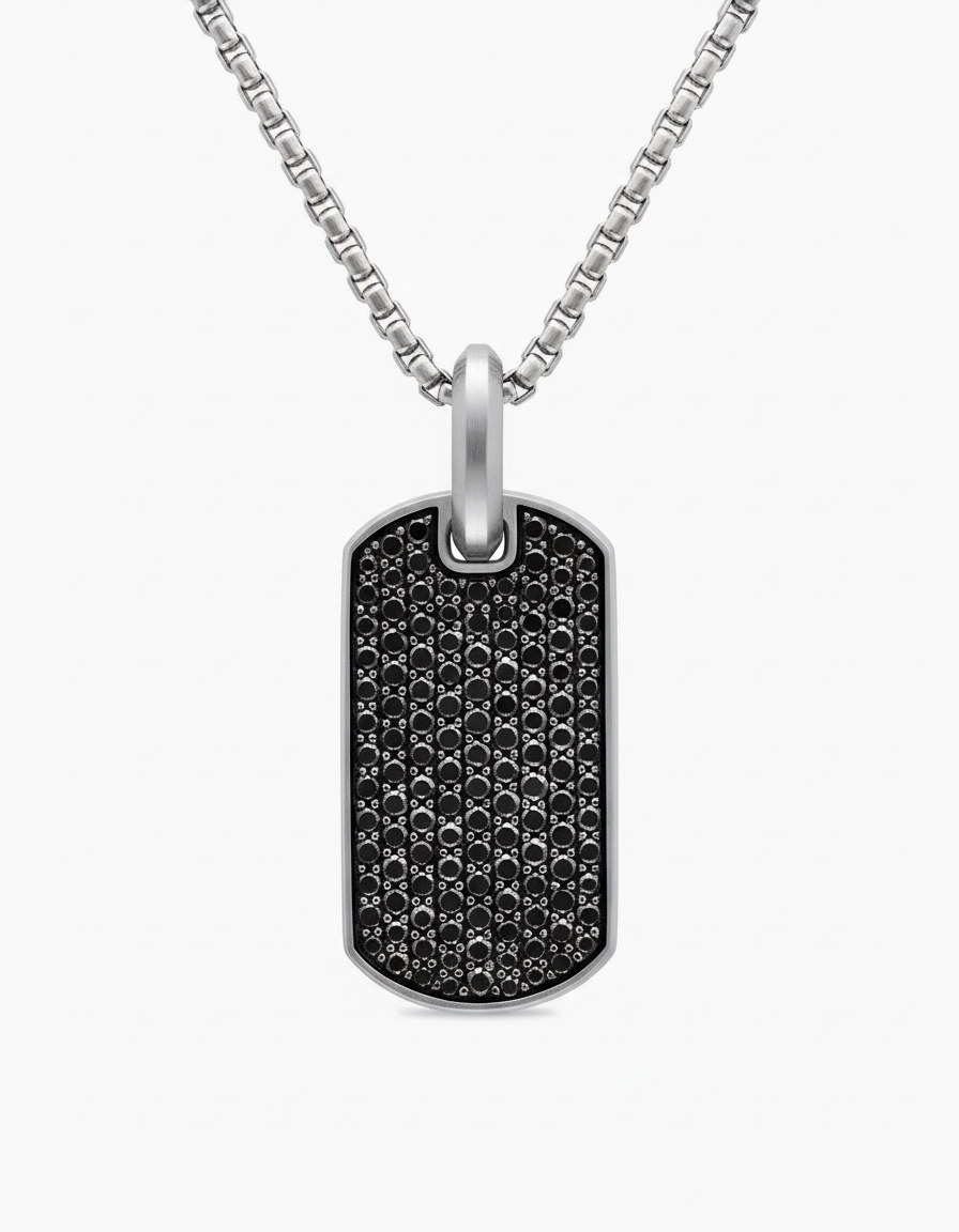 Cipher Pendant (Black/White Diamonds)