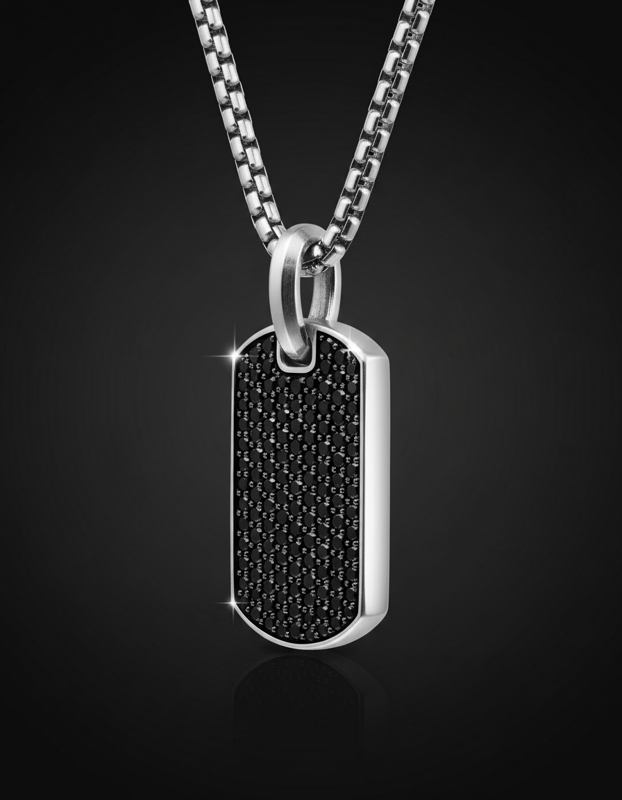 Cipher Pendant (Black/White Diamonds)