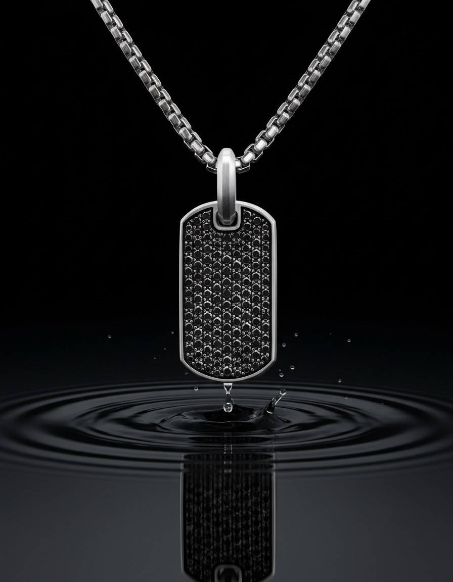 Cipher Pendant (Black/White Diamonds)