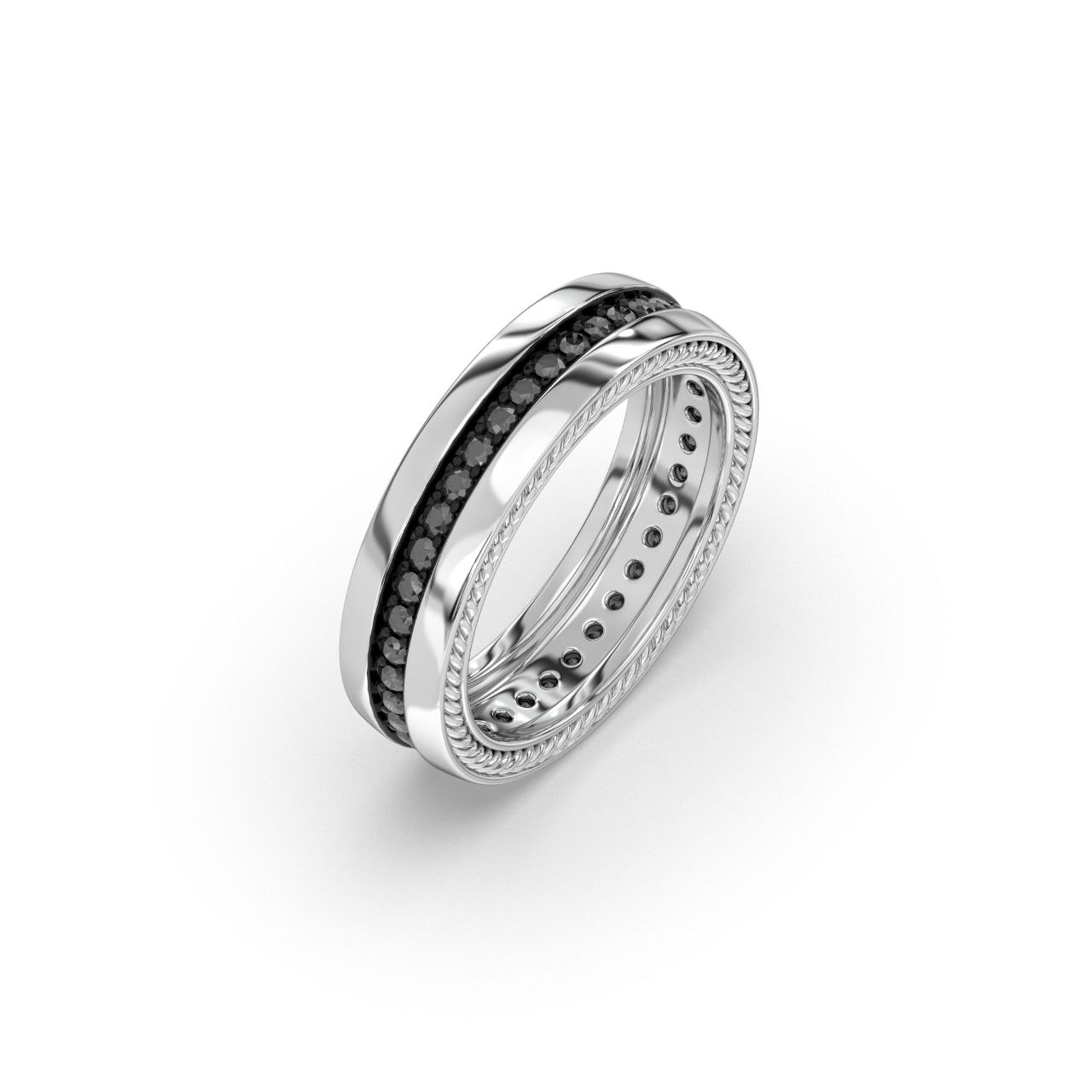 Sterling Silver - Natural Black Diamonds
