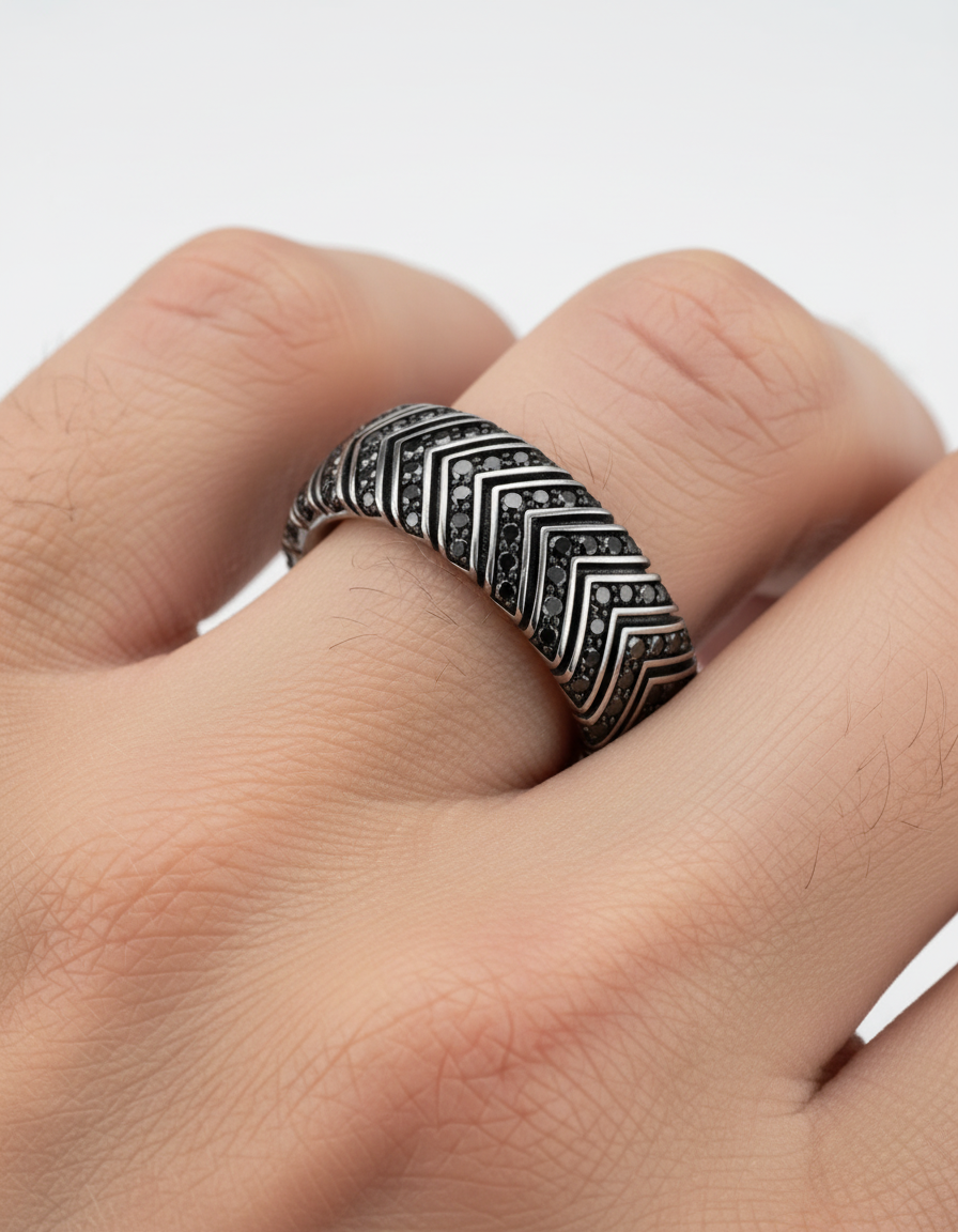 The Apex Ring (Chevron V Design)
