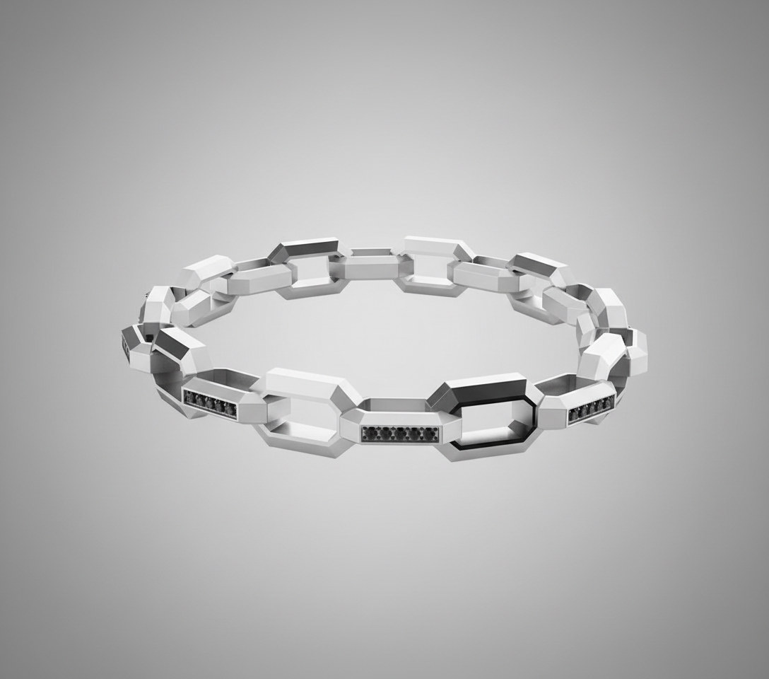 The Prime Bracelet (Clean, Sharp Black Diamond)