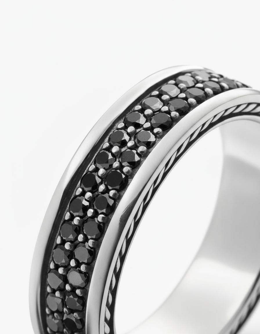 The Valor Band (2 Row Black Diamond Eternity Ring)